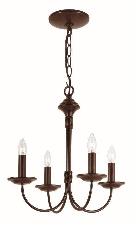 4LT CHANDELIER- J ARM- BRONZE